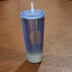 Holiday Starbucks Silver Blue Studded Tumbler Cup Limited Edition 24oz